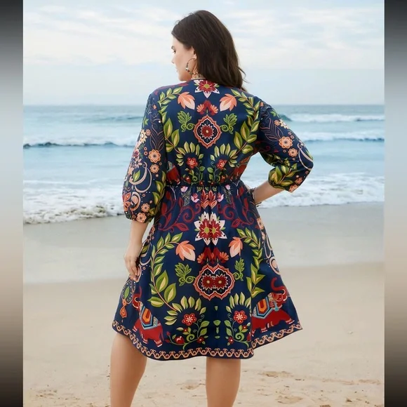 BloomChic - Colorful Boho Dress with Pockets
Midi Dress- 14/16 -like new - Picture 5 of 8